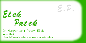 elek patek business card